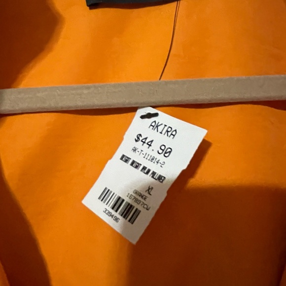 Cute new Akira orange 2 piece shimmery crinkle look jacket & jogging pants. - Picture 4 of 10